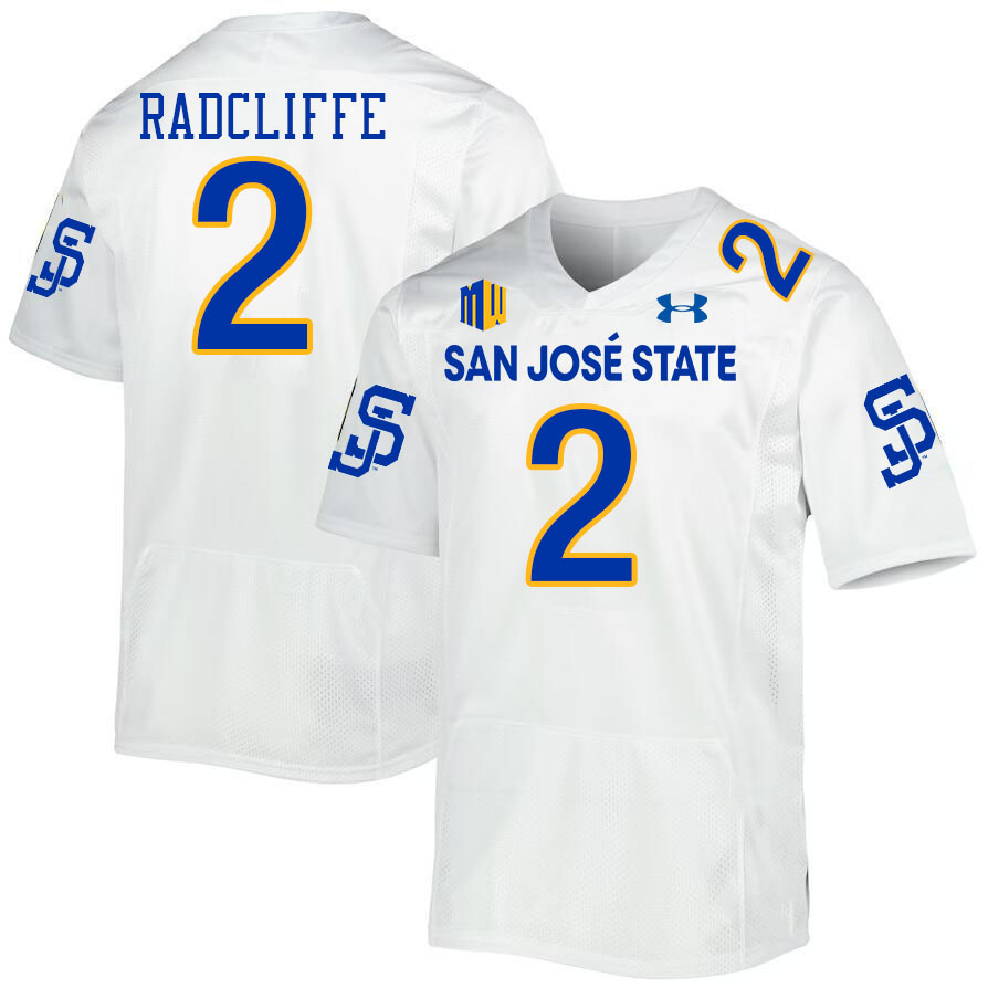 San Jose State Spartans #2 Lamar Radcliffe College Football Jerseys,Uniforms-White